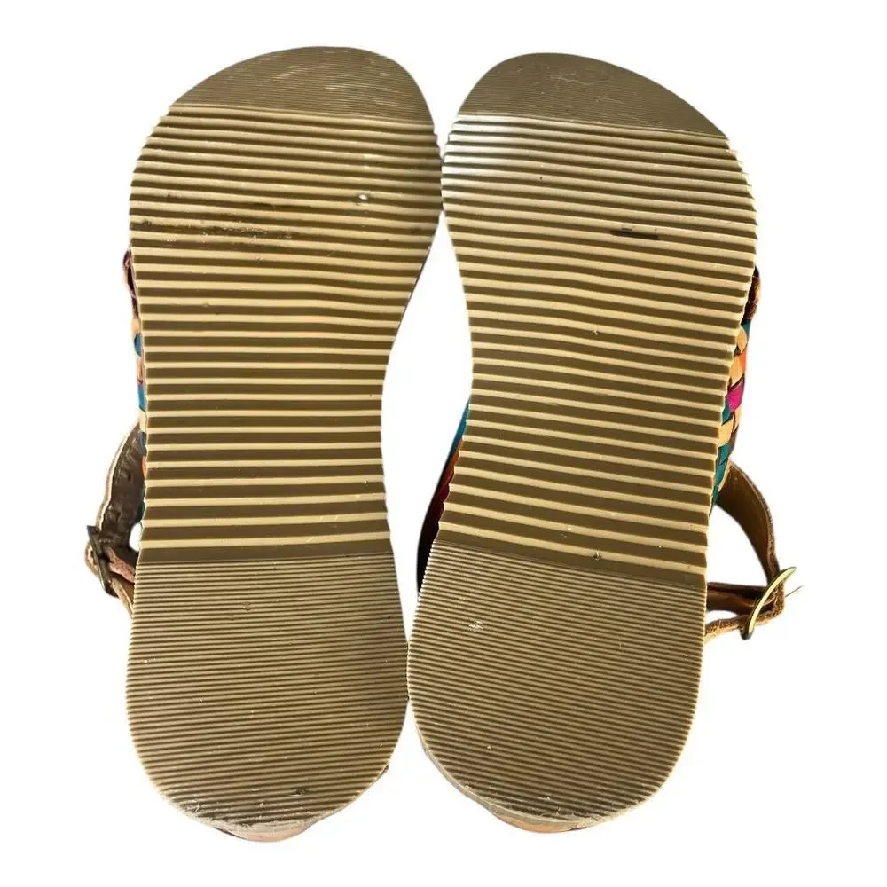 Artesanias Camila Women’s Colorful Hand Woven Leather Huarache Sandals Size-7